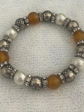 Ladies beaded crystal stretch bracelet